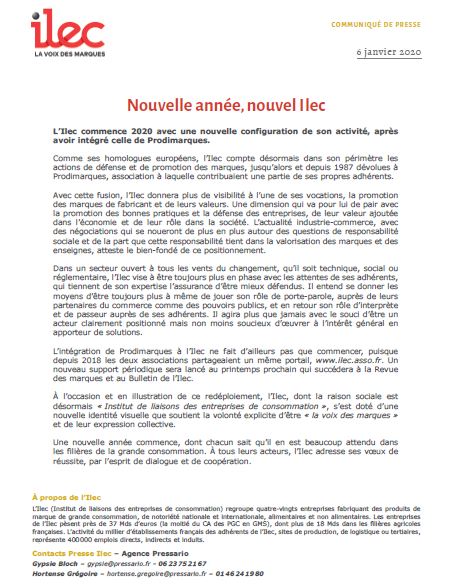 Nouvelle année, nouvel Ilec (communiqué de presse)