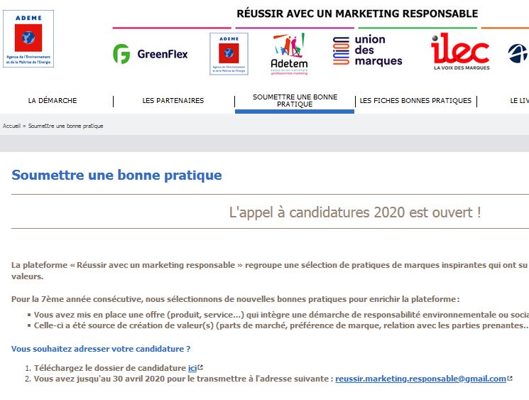 “Réussir avec un marketing responsable”, candidatures ouvertes jusqu’au 29 mai