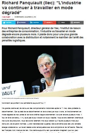 Richard Panquiault à LSA : “L'industrie va continuer à travailler en mode dégradé”